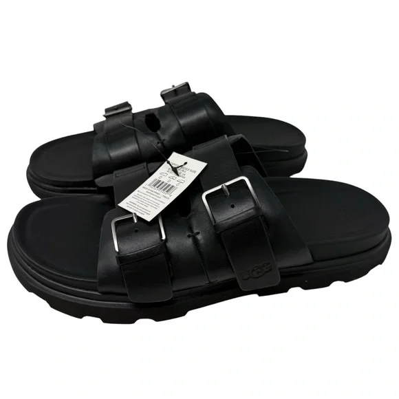 Ugg Men’s Size 13 Capitola Buckle Slides Black NWT